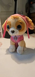 Ty Beanie Boo Paw Patrol Skye rosa Pilot Welpe Medium Plüschhund Glitzeraugen 6,5 Zoll - Bild 1 von 5