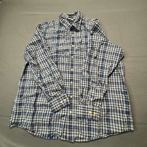 GAP Mens Plaid Long Sleeve Button Up Shirt XXL Blue Black Gray Casual - Picture 1 of 12