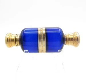 Antique Cobalt Double Ended Perfume Scent Bottle C-1880 - Picture 1 of 6