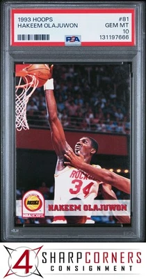 1993 HOOPS #81 HAKEEM OLAJUWON ROCKETS HOF PSA 10 - Image 1 of 3