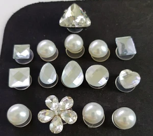 15pc Bling GLAM Shoe Charms for Crocs Flower Shapes NEW - Picture 1 of 4