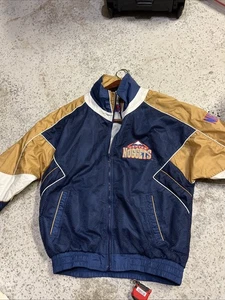 Vintage 90s Denver Nuggets Pro Player Zip Windbreaker Warm Up Jacket - Picture 1 of 5