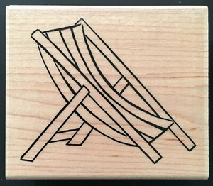 SEASHORE RETREAT SUMMER SEASON BEACH CHAIR Close to My Heart Wood Rubber Stamp - Picture 1 of 5