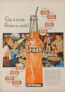 1959 vintage Orange crush Prince ad. Backyard BbQ party - Picture 1 of 1