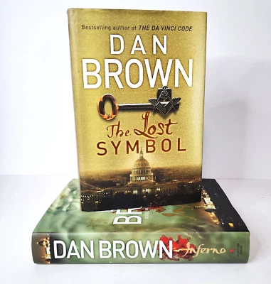 2 x Dan Brown Large Hardcover Books Inferno & The Lost Symbol Thriller Mystery - image 1 of 4