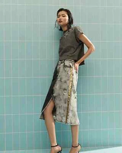SASS & BIDE "The Thunder Cloud" Denim Midi Skirt- Size 10 - $390 - Picture 1 of 19