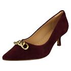 Ladies Clarks Chain Detailed Kitten Heeled Shoes Violet55 Trim