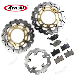 Fit Yamaha YZF R6 2008 - 2016 Front Rear Brake Disc Rotor and Organic Brake Pads - Picture 1 of 13