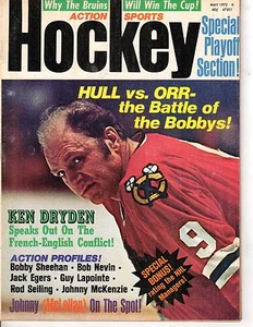 1972 revista de hockey de deportes de acción Bobby Hull, Chicago Blackhawks, Bobby Orr en muy buen estado - Imagen 1 de 2