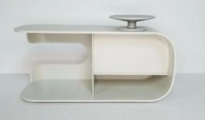 Hair Dryer Caddie tan Grey organize bathroom shelf - Picture 1 of 12