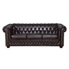 Classic Luxus Chesterfield 3+2 Sofa Set Möbel Polster braun Leder Neu