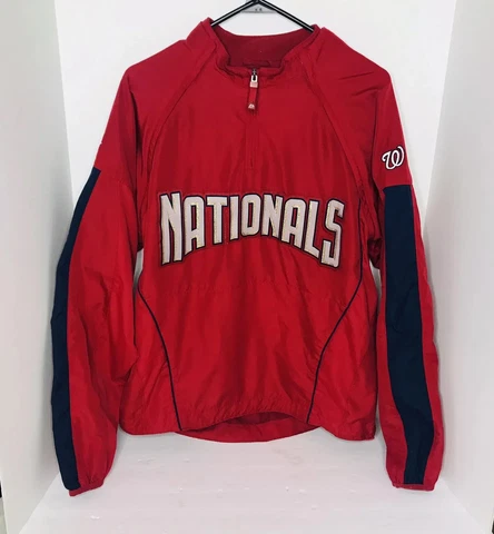 Washington Nationals Authentic Majestic Cool Base Pullover Jacket Men's Small Cover