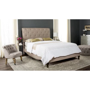SAFAVIEH Hathaway Bed | Taupe | Twin | - Picture 1 of 8