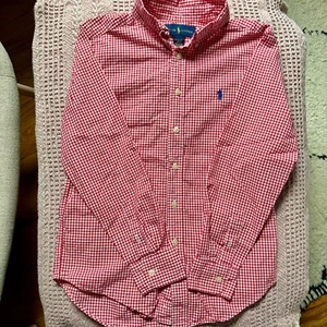 Polo Ralph Lauren Hemd Jungen 5 rot weiß kariert Gingham Knopfleiste Oxford Pony - Bild 1 von 3