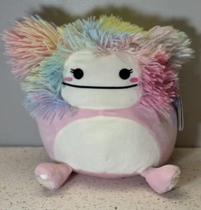 Neu mit Etikett Squishmallows 8 Zoll Caparinne Bigfoot Regenbogenhaar 2021 rosa Sasquatch Plüsch - Bild 1 von 7