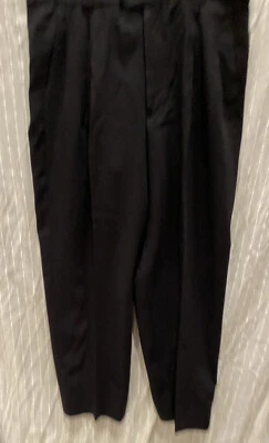 Pantalones de lana virgen plisados negros 36 X 30,5 ARMANI COLLEZIONI para hombre hechos en Italia Foto 1 de 4