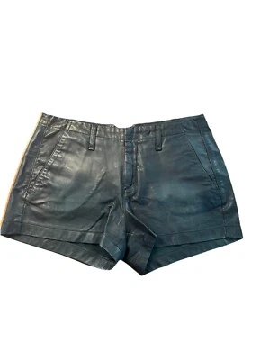Pantalones Cortos Portobello Rag & Bone Cuero Negro Talla 27 NUEVO Foto 1 de 4