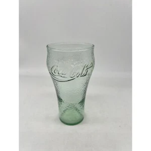 Vintage Coca Cola Coke Green Pebble Glass Cup Textured 6" - #197 - Picture 1 of 4