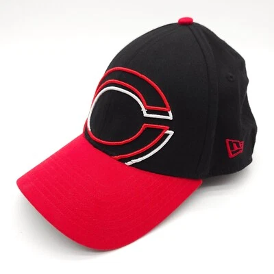 Cincinnati Reds New Era 39Thirty Fitted Size S/M Big C Logo Hat Red Black Cap - Image 1 of 4