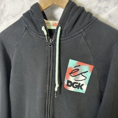 DGK x ES Skate Hoodie Sweatshirt Mens Medium 21x27 Black Skateboard Streetwear - Image 1 of 4