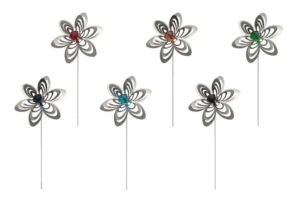 SKARAT Gartenstecker Deko Blume Edelstahl mit farbiger Echtglas-Perle - Bild 1 von 1