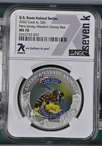 7K Metals U.S.State Animals Series MS70 New Jersey Western Honey Bee NGC 2022 - Picture 1 of 4