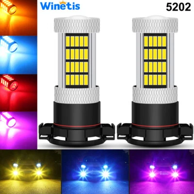 GLOFE 92SMD LED Fog Driving Light DRL Replacement Bulbs 5202 5201 9009 PSX24W - Image 1 of 4