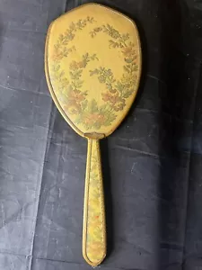 Vintage Gold Hand Mirror and Brush Set - Floral Design, 1930s, 30.5cm & 27cm - Picture 1 of 9