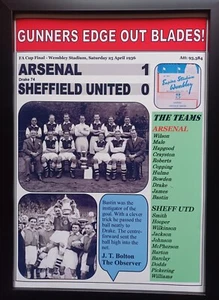 Arsenal 1 Sheffield United 0 - 1936 FA Cup final - souvenir print - Picture 1 of 5