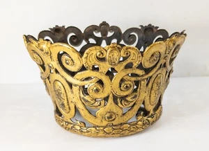 Antiguo objeto corona tono bronce dorado neoclásico siglo XVIII/XIX - Imagen 1 de 12