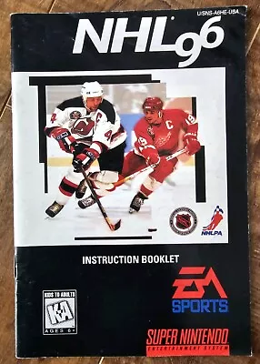 NHL 96 (Super Nintendo Entertainment System SNES, 1995) INSTRUCTION MANUAL ONLY  - Image 1 of 4
