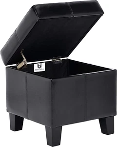 Living Storage Ottoman, Small, Black - Picture 1 of 6