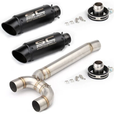 Sistema de escape deslizable tubo silenciador tubo de enlace medio para Yamaha FZ6 FZ6N FZ6S Foto 1 de 4