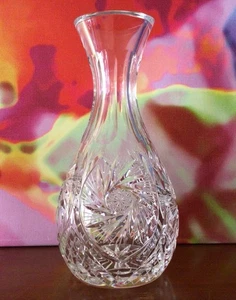 KUSAK CRYSTAL ~ VTG. Handcut 10” Crystal Vase ~ UNUSED !! ~ Hand Signed ~ USA - Picture 1 of 10