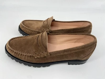 Zapatos J Crew para mujer 8,5 marrón Winona Penny mocasín gamuza suela preppy informales Foto 1 de 4
