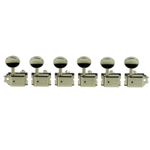 Kluson Vintage 6 in line Tuners for Fender Strat Tele Single Line Nickel - Picture 1 of 3