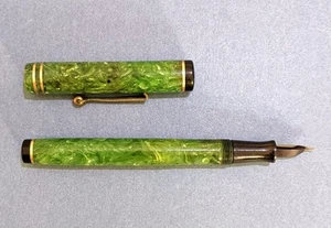 Vintage WAHL-EVERSHARP Fountain Pen 14K NIB "Marbleized" Green Celluloid 1928 - Picture 1 of 13