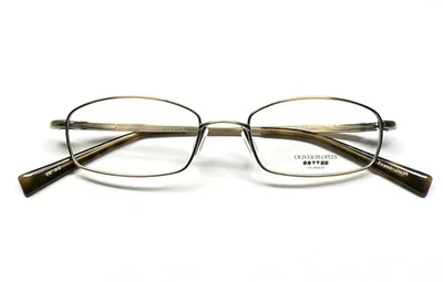 Oliver Peoples 670 Titanium Eyeglasses Glasses Satin Antique Gold 49mm Petite - Image 1 of 4