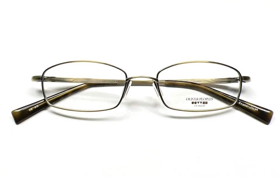 Oliver Peoples 670 Titanium Eyeglasses Glasses Satin Antique Gold 49mm Petite - Image 1 of 4