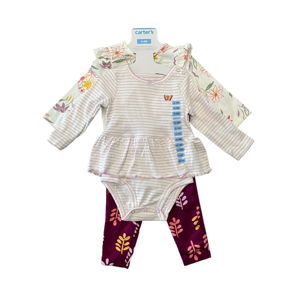 Carter's Baby Girl's 4 Piece Long Sleeve Body Suits & Leggings Set - Image 1 of 1