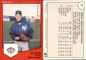 Tim Layana 1989 ProCards Minor Team Sets #329 RC Card Albany-Colonie Yankees - Picture 1 of 1