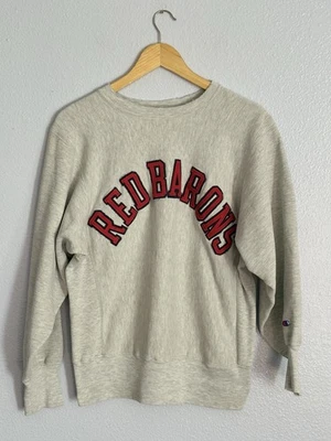 Vintage 80s Champion Tejido Inverso Barones Rojos Cuello Redondo Aparejo Sarga EE. UU. Mediano Foto 1 de 4