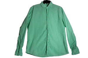 Hackett London L/S Button Down Green Shirt Mens Large Slim Fit - Picture 1 of 5