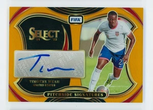 2024-25 Timothy Weah Panini Select Serie A Gold Prizm Autographed Card SSP - Picture 1 of 3