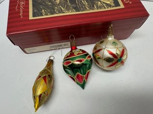 Waterford Holiday Heirlooms 3er Set Christmas Sensations Glas Ornamente - Bild 1 von 6