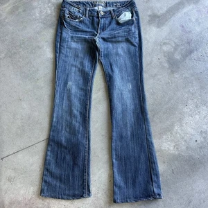 Y2K Refuge Runway Jeans Damen 6L Blau Everyday Boot Stretch Denim Distressed - Bild 1 von 7