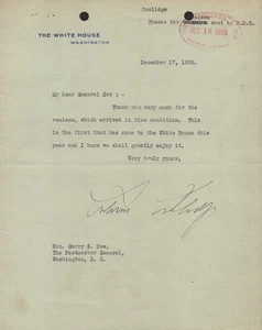 CALVIN COOLIDGE - TYPED LETTER SIGNED 12/17/1926 - Picture 1 of 2