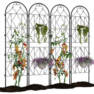 2/4 Pack Metal Garden Trellis Arch,Rust-Resistant Vertical Plant Support Outdoor - Image 1 of 4