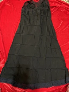 Rona Gay Lingerie Vintage Rayon Slip Completo Nero Taglia 38 - Foto 1 di 6