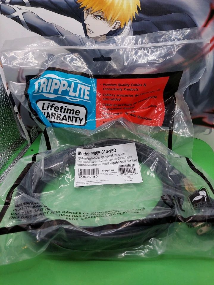 Tripp Lite P006-010-15D Standard Power Cord 5-15P C13 10A 10ft P00601015D Comp - Image 1 of 1